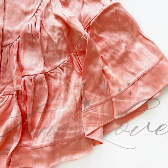 VANESSA MOONEY The Elisabeth Romper Dress In Pink Satin NWT - Picture 5 of 8